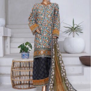 Bin Saeed | Stitched 3PC Luxury Embroidered Chikankari Cotton Collection
