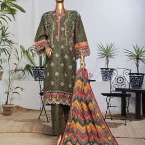 Bin Saeed Stitched Embroidered Lawn Gown