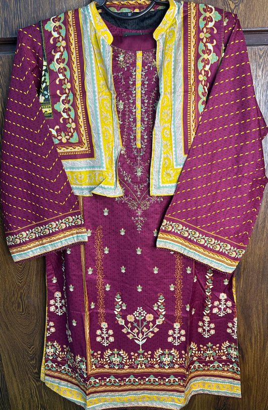 Bin Saeed | Stitched Embroidered with Coat 3pc Collection