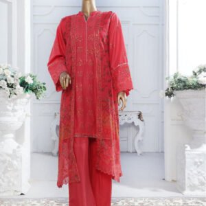 Bin Saeed | Stitched Embroidered Lawn With Gown In Sale
