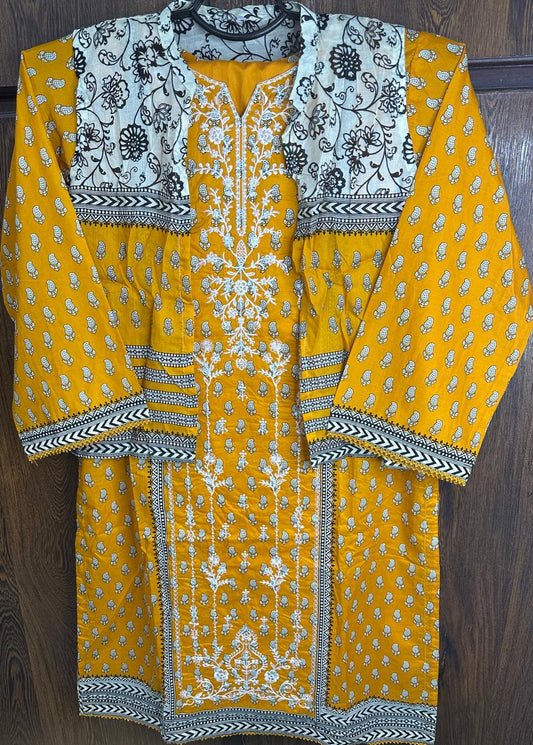 Bin Saeed | Stitched Embroidered with Coat 3pc Collection