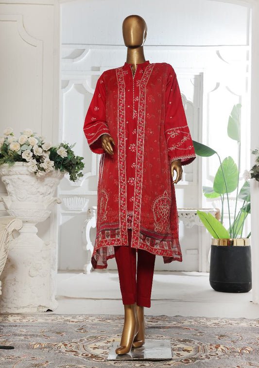 Bin Saeed | Stitched Embroidered Lawn With Gown In Sale