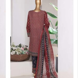 BIN SAEED | Stitch 3 Pc Printed Khaddar With [Flapper Trouser]