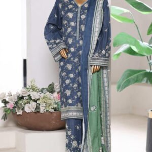 BIN SAEED | Stitch 3 Pc Printed Khaddar With [Flapper Trouser]