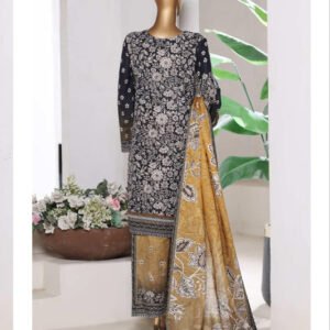 BIN SAEED | Stitch 3 Pc Printed Khaddar With [Flapper Trouser]